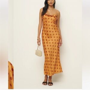 Polka Dot Satin Slip Dress NWT